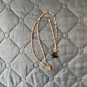 Black and goldtone Butterfly Necklace